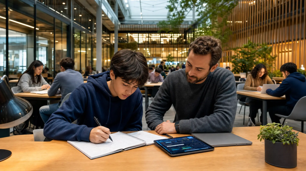 AI Tutoring vs Private Tutoring in 2026: Expert Take Tutor and student doing homework