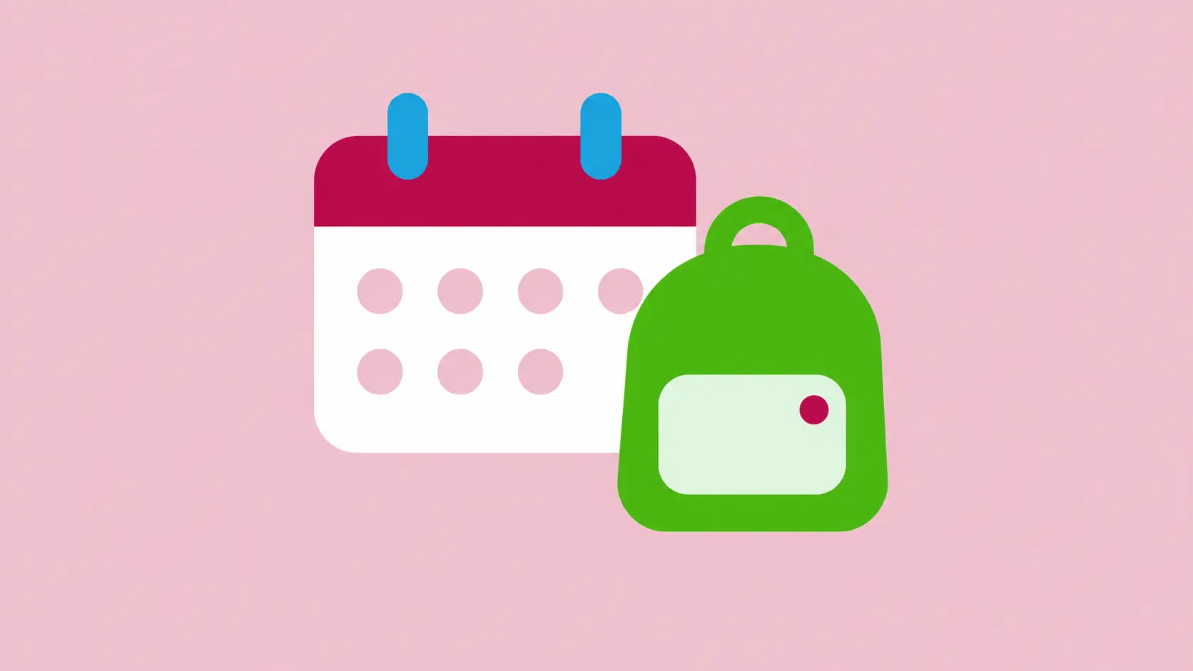 Calendar icon and green notification badge suggesting after school tutoring and homework help online support.